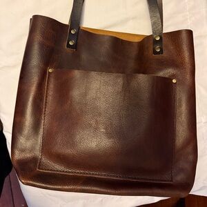 Portland Leather Goods Brown Leather North South Tote Bag